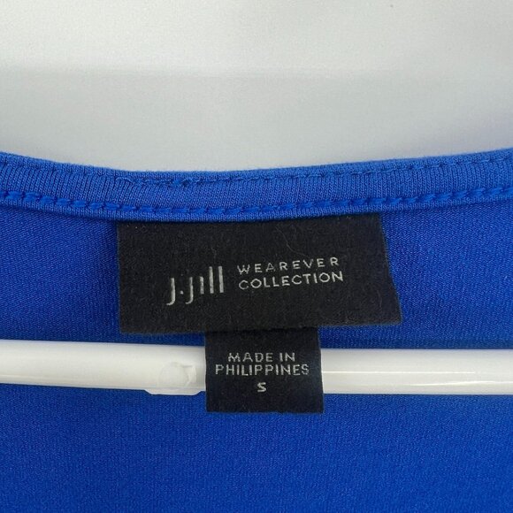 J.Jill Wearever Collection Flounced Hem Elliptical Blue Midi Dress Women's Small - Picture 5 of 9